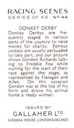 1938 Gallaher Racing Scenes #44 Donkey Derby Back
